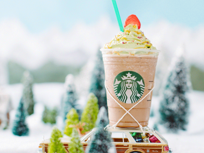 The festive Christmas Tree Frappuccino dropped in time for December 2017.