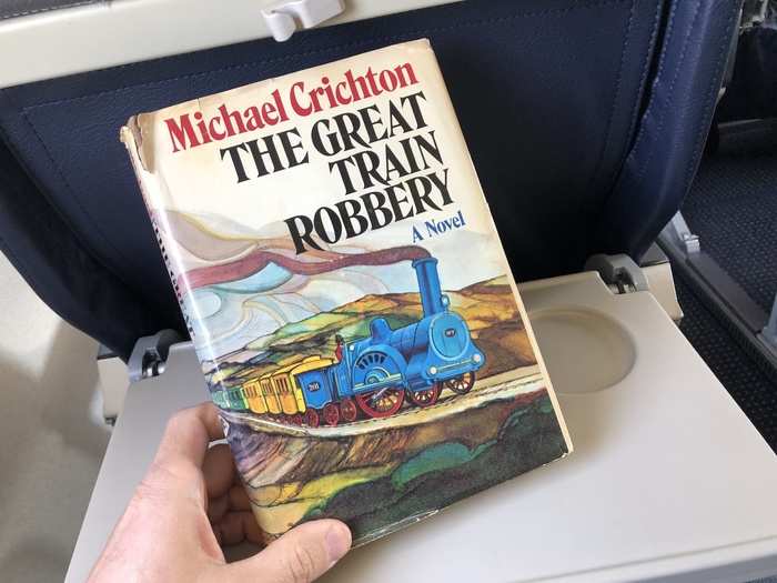 Naturally, because I was flying on a jet plane, I read a novel about a train robbery in Victorian England.