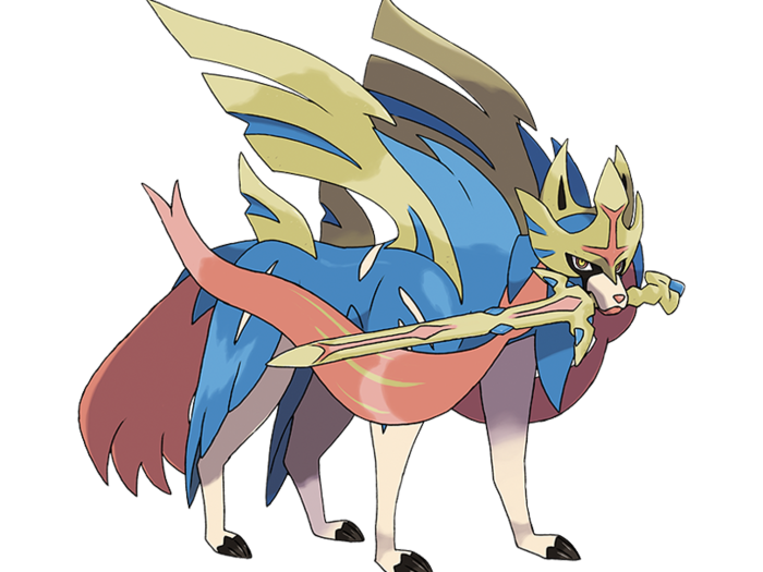 Zacian, the legendary Pokémon on the cover of "Pokémon Sword"