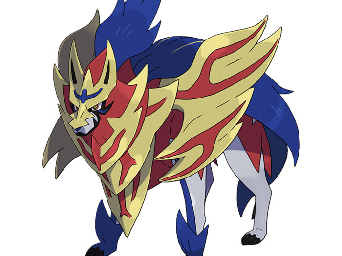 Zamazenta, the legendary Pokémon on the cover of "Pokémon Shield"