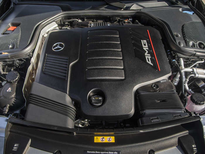 Under the hood of the Mercedes AMG CLS53 Coupé was a 3.0-liter inline six-cylinder engine, turbocharged and making 429-horsepower with 384 pound-feet of torque. It also has a small hybrid-electric system called EQ Boost that adds 21 ponies to that total.