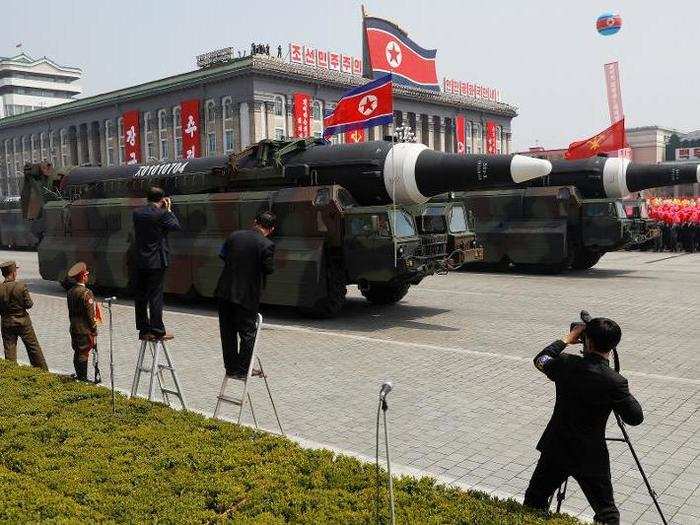 North Korea also takes the opportunity to show off its firepower.