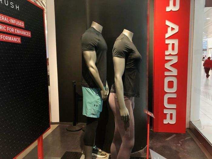 We were greeted at the front by male and female mannequins, which was a refreshing change.