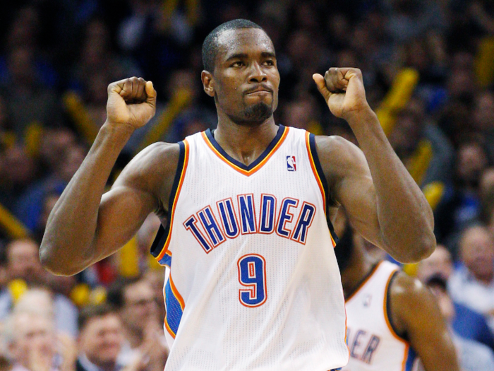 Serge Ibaka was another emerging star for the Thunder. The athletic 22-year-old was becoming a shot-blocking menace and rim protector.