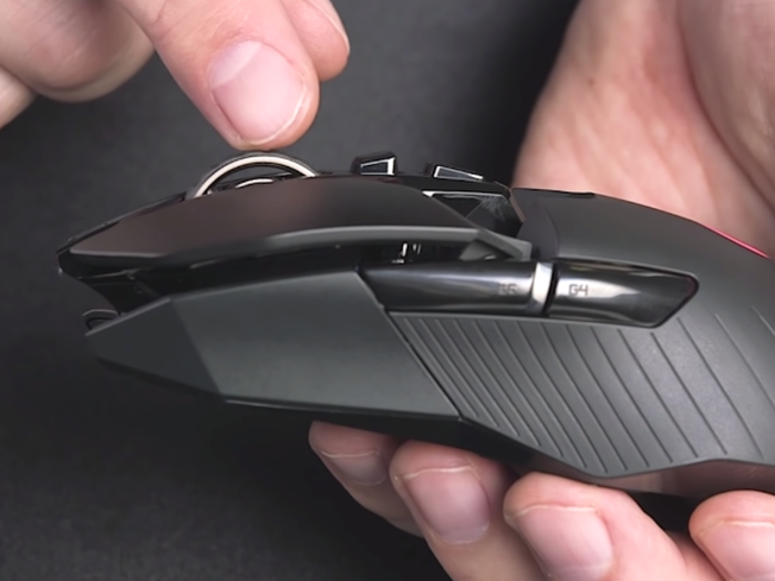 The G903 Lightspeed has a dual-mode scroll wheel: You can be precise with click-to-click scrolling, or press the button below the wheel to allow the wheel to spin freely, so you can scroll as fast as you want.