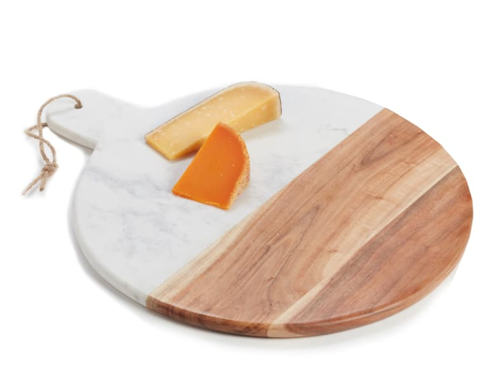 Nordstrom Round Marble and Acacia Wood Serving Board