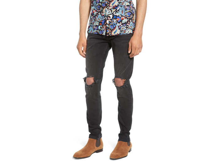 Topman Blowout Skinny Fit Jeans