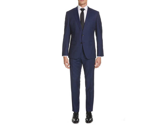 HUGO BOSS Genius Trim Fit Solid Wool Suit