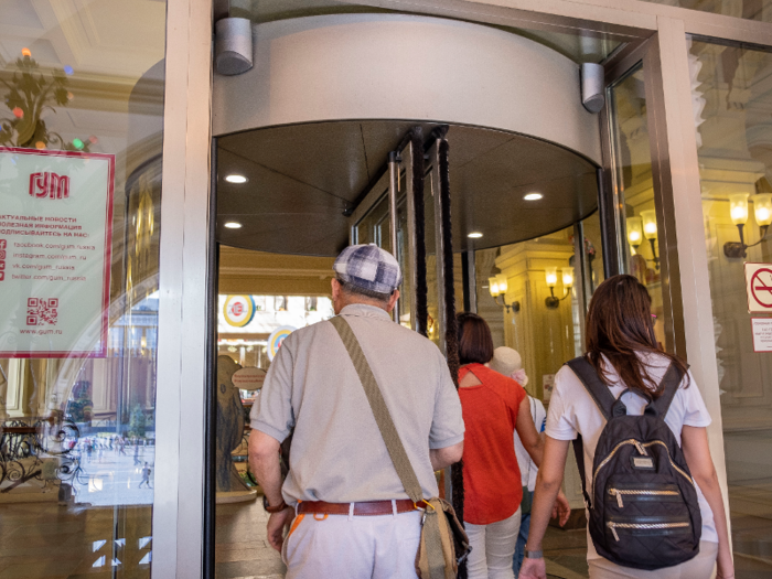 There was even a second security checkpoint at the revolving doors.