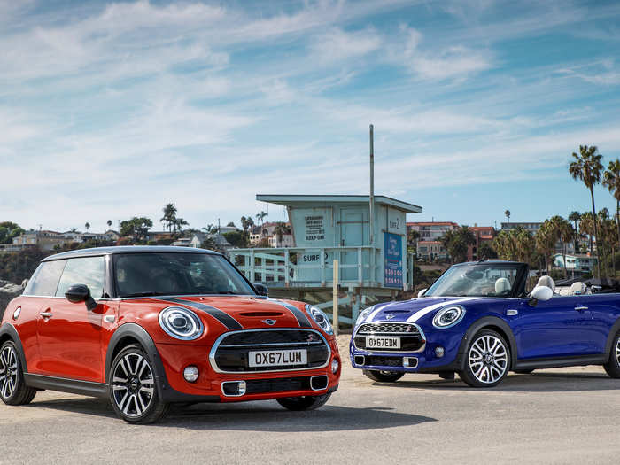 Sporty fun for much less, with two doors, can be had via the MINI lineup. A base Mini Cooper stickers at $24,000.