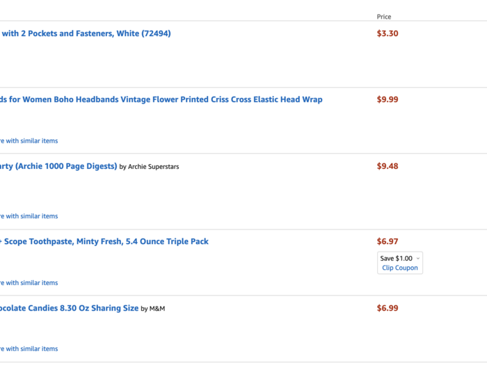 Having completed my search, I went to my cart to check out.