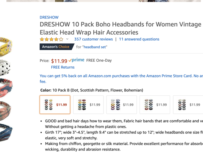 I actually found the exact same headbands I ordered at Walmart for slightly cheaper on Amazon.