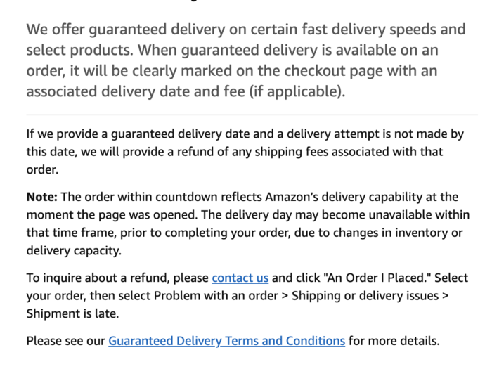 I got this notice when I was looking at the "Archie" book. It told me I could be eligible for a delivery guarantee if I ordered within a specific time frame.