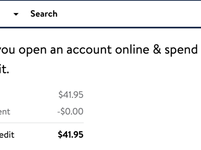 I was offered the option to open a credit-card account online to save some money, but I passed.