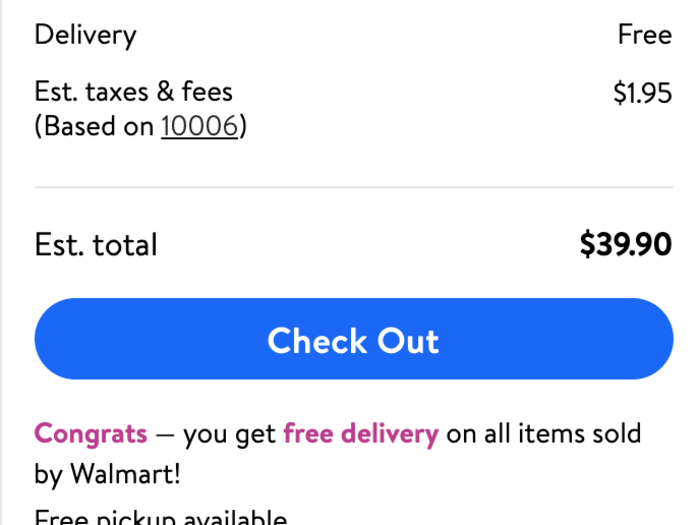 I was told that I would be eligible for free delivery on all my items, which was a relief. The checking-out process was pretty standard  — I was prompted to add shipping and billing info.