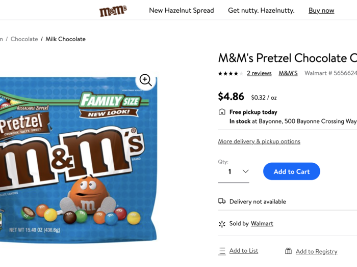 I knew I wanted some chocolate, so I searched for my favorite M&M