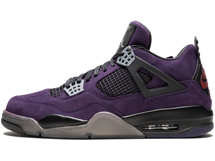 This purple suede design was produced in a limited run for select acquaintances of rapper Travis Scott.