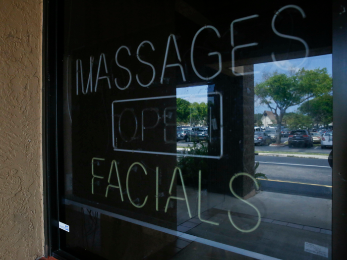 Other than the sex trade, trafficking victims often work in private residences, on farms, in the hospitality industry, and in the health and beauty service industry. Seen here is the Orchids of Asia Day Spa. In 2019, its owners were arrested on prostitution charges, which was part of a larger investigation on the role of human trafficking in massage parlors.