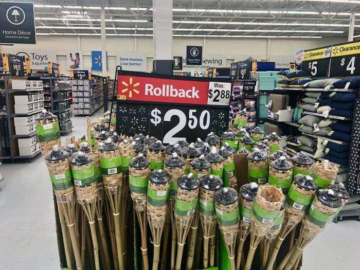 We were especially impressed with these bamboo torches that were going for $2.50 each.