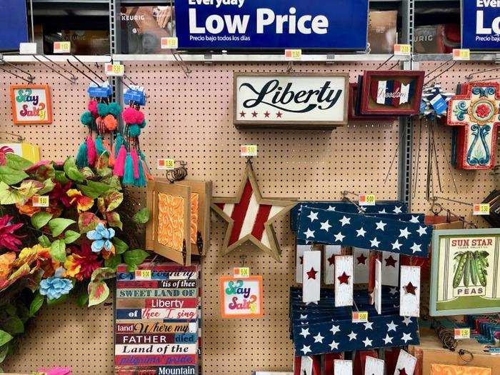 We also found this small section of patriotic home decor.