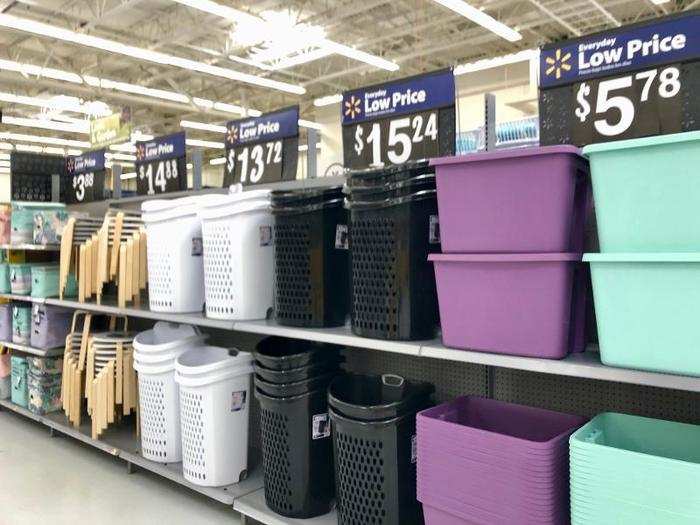 All the home-goods necessities seemed to be here. We found a large section of plastic storage and laundry bins ...