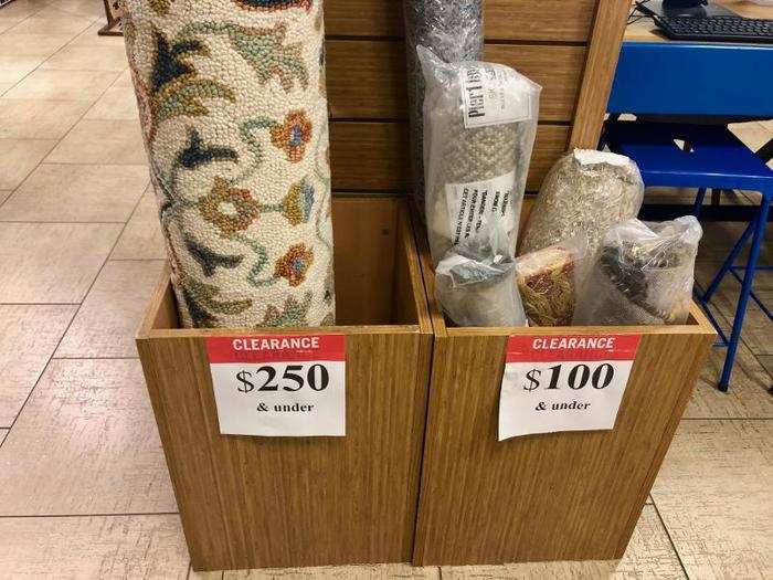 For the most part, the prices were great. However, we did find some items that were a bit more expensive, like these rugs that were still pricey despite being on clearance.