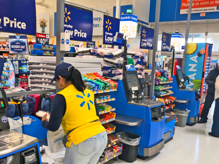 Self-checkout lines at Walmart also featured gum and little snacks ...