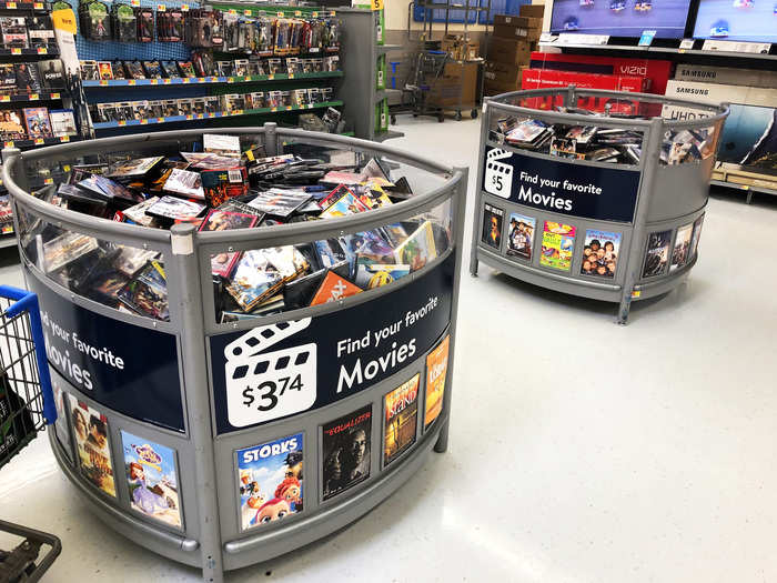 The movie selection was also pretty vast at Walmart. There were a few stands set up with a variety of DVD sets, and these bins of discounted movies were sitting in the middle of the floor. But just like at Asda, the electronics shoppers didn