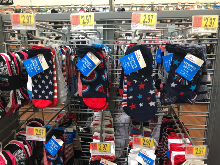 We visited the Walmart Supercenter ahead of Memorial Day, and we saw plenty of celebratory goodies as well. The holiday cheer was spread out throughout the store, showing itself in cupcake decorations and party socks alike.