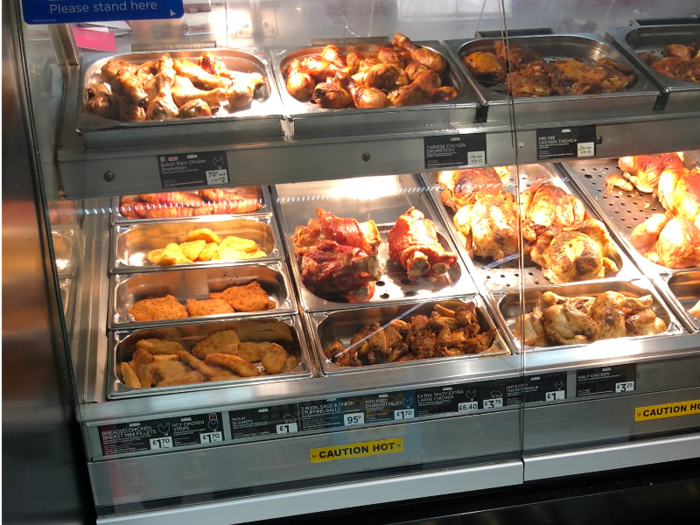 The Asda store had some hot food options, almost all of which were chicken in some form or another.