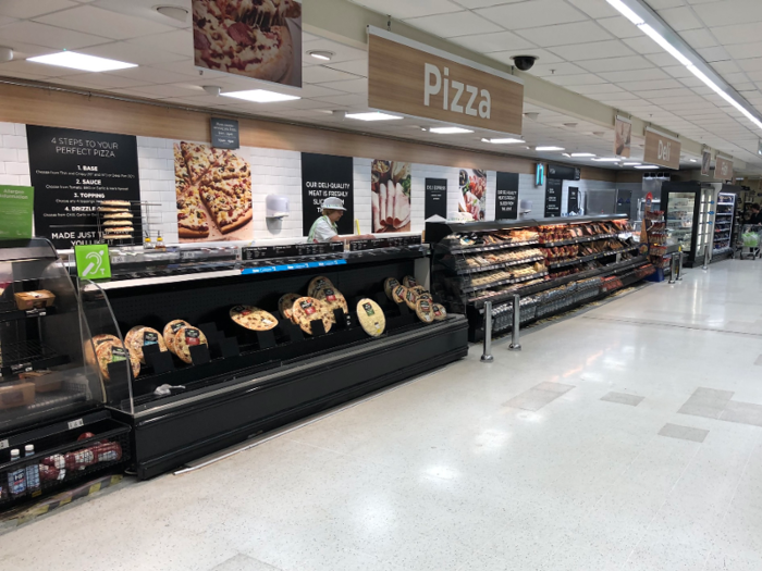 This Asda location also had a DIY pizza counter where shoppers could choose their own toppings.