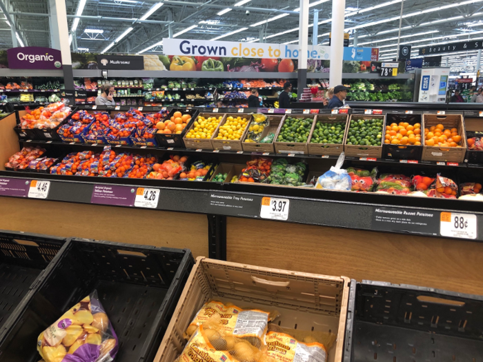 There were signs all over the produce section indicating "fresh" food "grown close to home."