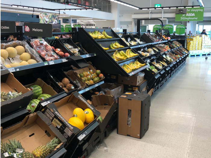 Walking further into the UK store, we were first confronted by walls of fresh fruit and vegetables ...