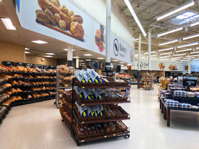 To our left, we were faced with a sprawling bakery section. There was a counter where shoppers could order custom cakes behind several display stands with cookies, cupcakes, and other goodies.