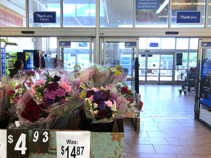 There was a display of discounted flower bouquets that stole the spotlight instead.