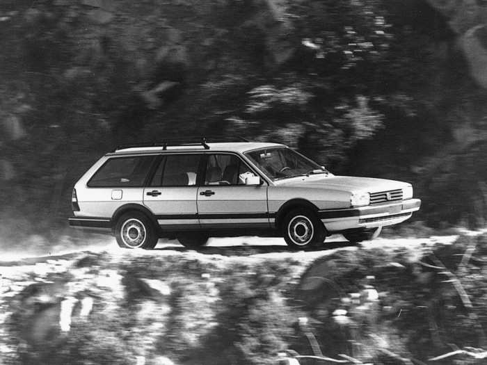 The Quantum Syncro was from a range that was manufactured from 1981-1988. The engine produced 110 horsepower, and the "Synchro" designation indicated all-wheel-drive.