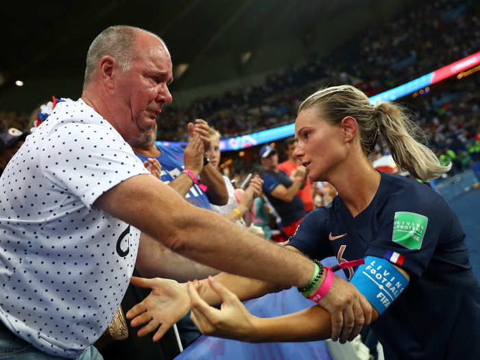 ... cry with this Team France fan after their quarterfinal loss to Team USA ...