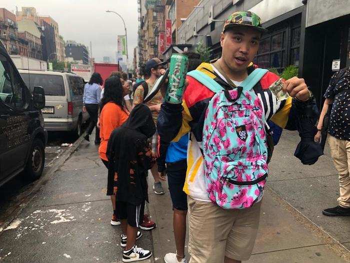 Michael Ompod came prepared to the event at 6 a.m. with his Arizona backpack, iced tea, and single dollar bill. He left the pop-up empty-handed, but said he was thankful for his safety.