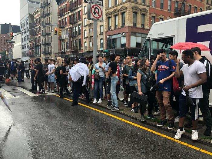 Across the street, people were still waiting for information. Some were even standing in the middle of the street.