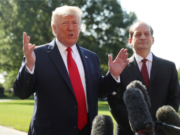 In July 2019, due to the ongoing controversy around the secret plea deal with Epstein, Acosta resigned as Trump