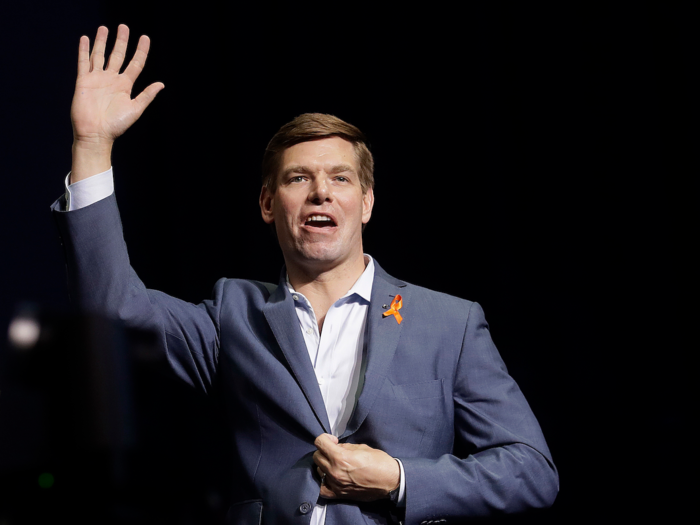 Rep. Eric Swalwell compared the Democrats to the heroes from the "Avengers" comic book and the Republicans to the survivalist characters in the "Hunger Games."