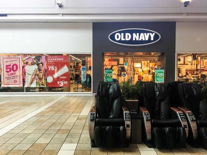 Old Navy was still around, although it was running closing clearance specials.