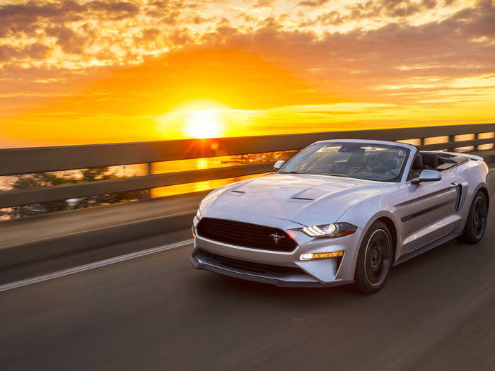 The Mustang GT California Special carries over the same engine, but adds add rev-matching to the GT