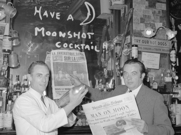 The headlines inspired celebrations: This American bar in France offered a "moonshot cocktail."