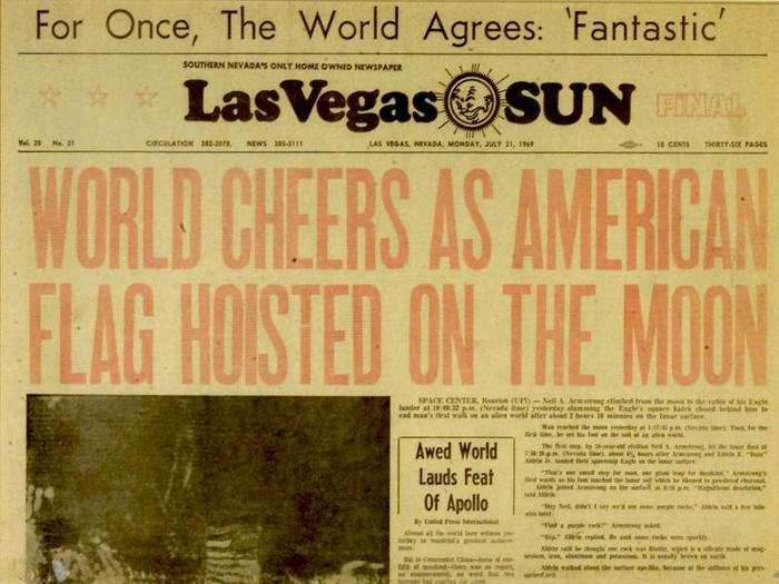 The Las Vegas Sun published some word-for-word dialogue between Aldrin and Armstrong, including Aldrin