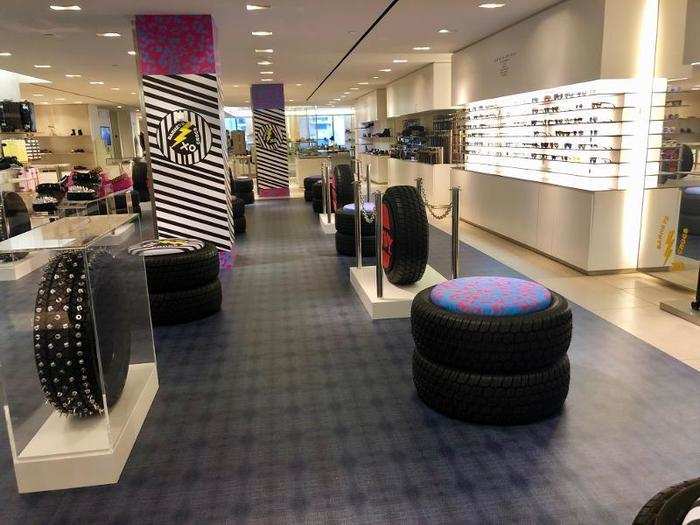 Despite the high prices and vast open space in the store, there was little to criticize when it came to creativity. This tire seat section looked like it could have been an installation at a museum.