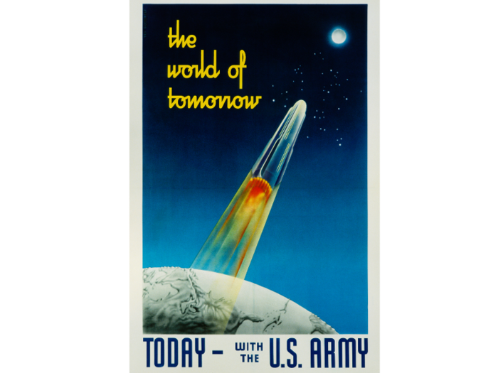 The US Army scrapped its Uncle Sam posters in favor of Space Age recruitment, the same year the Cold War began. 