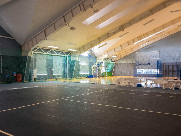 The 5,000-square-foot fitness center has three indoor tennis courts and three outdoor courts.