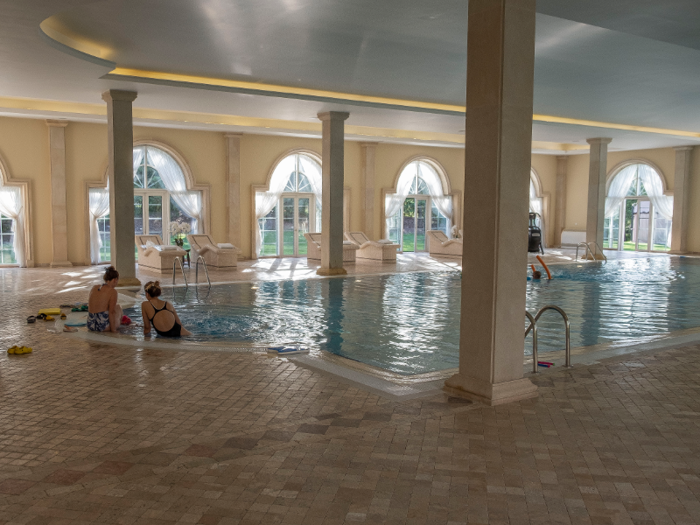 The hotel includes a luxury spa complex with an indoor pool, a hot tub, and a hammam.