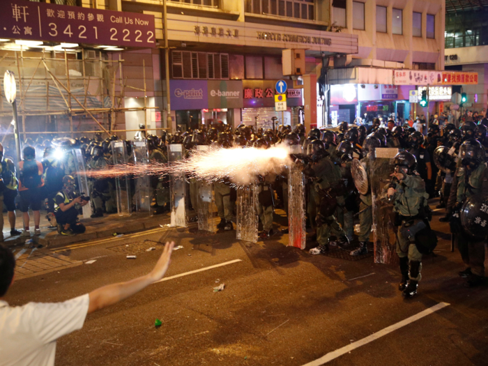 The protest ultimately led to police force, as men in uniform used tear gas and rubber bullets against the activists.